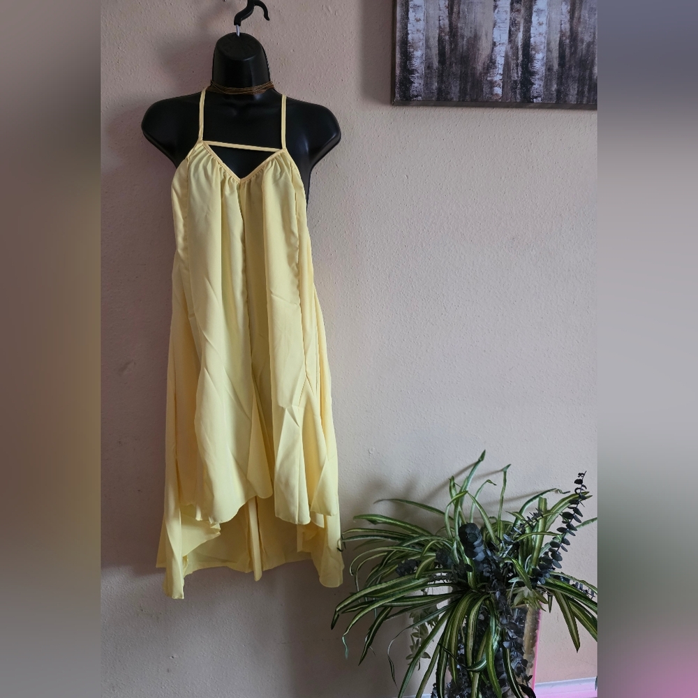 💛💛Spaghetti strap  Yellow Dress- 01